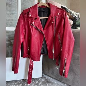 Zara Red Leather Jacket